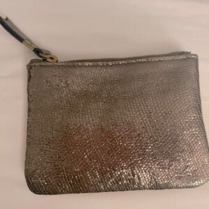 Madewell Small Zip Travel Pouch Metallic Leather